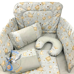 Set Para Cuna Estandar Gris Universo