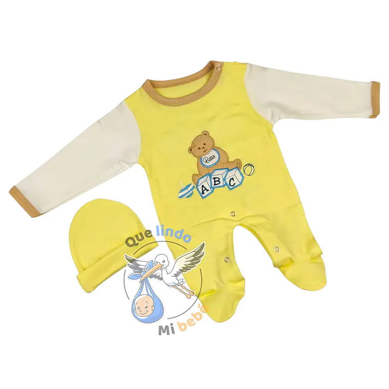 Osito Algodón Prematuro Bear Amarillo/Celeste 1