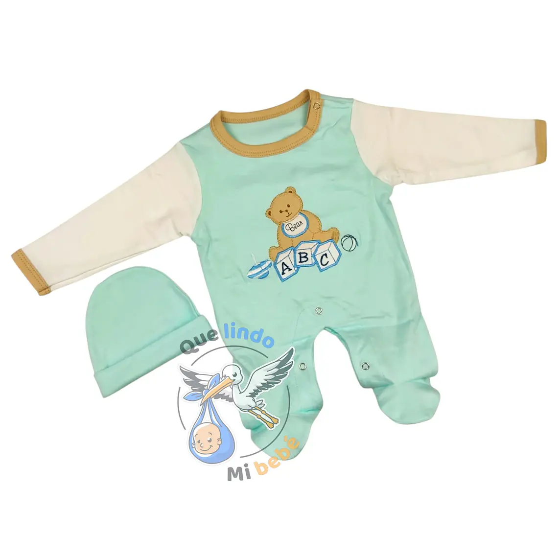 Osito Algodón Prematuro Bear Vede Agua/Celeste 1