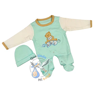 Osito Algodón Prematuro Bear Vede Agua/Celeste