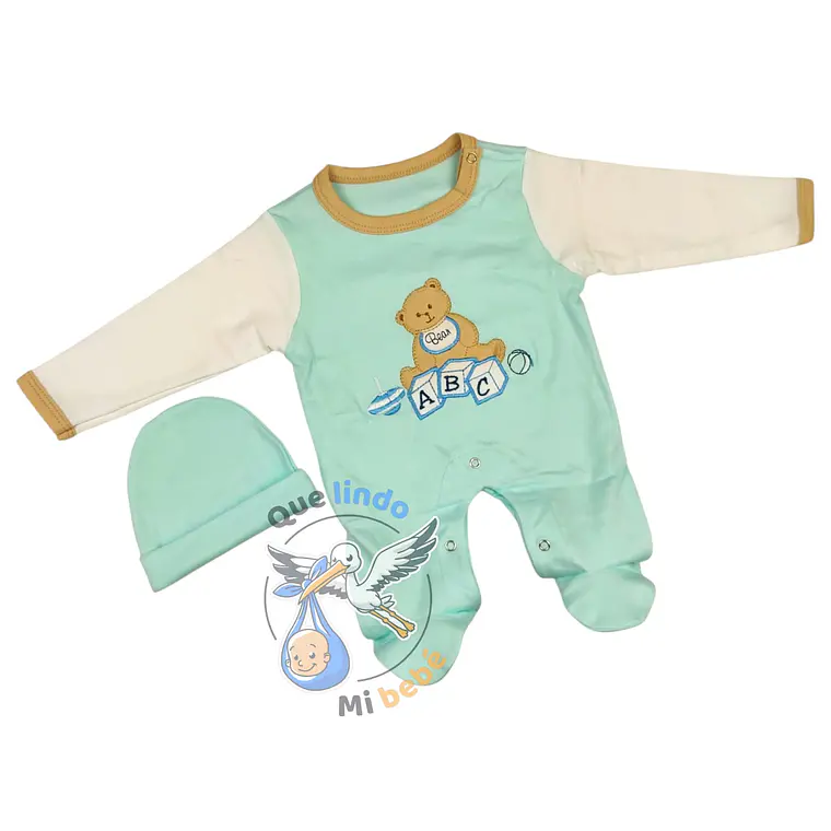 Osito Algodón Prematuro Bear Vede Agua/Celeste 1