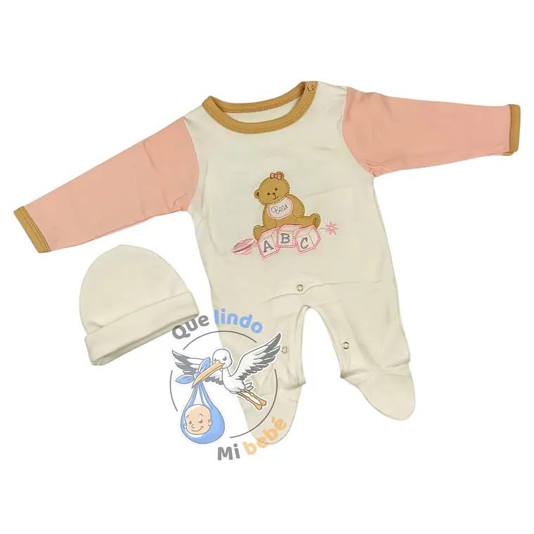 Osito Algodón Prematuro Bear Blanco/Rosado 1