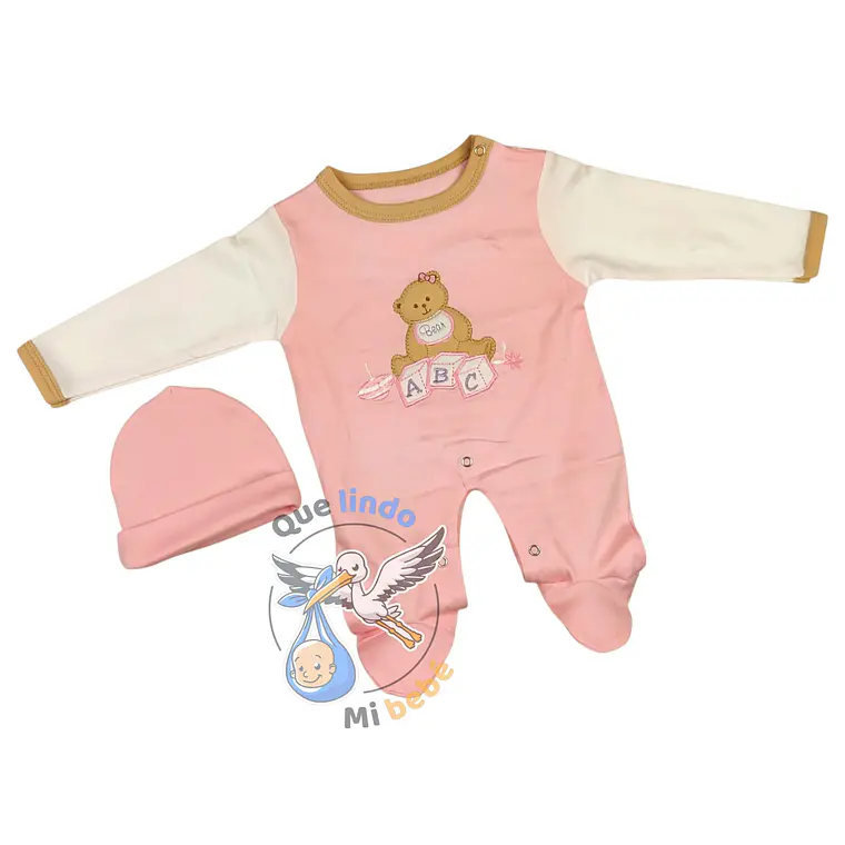 Osito Algodón Prematuro Bear Rosado/Blanco 1