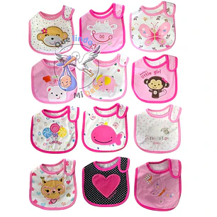 Baberos Impermeables por Docena Niña X12BM03