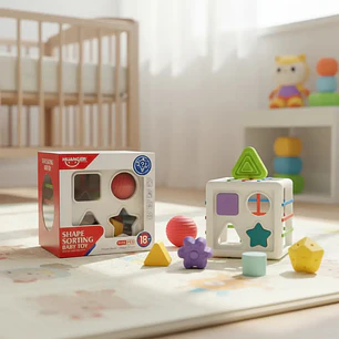 Cubo de Encaje y Sensorial Montessori +18M