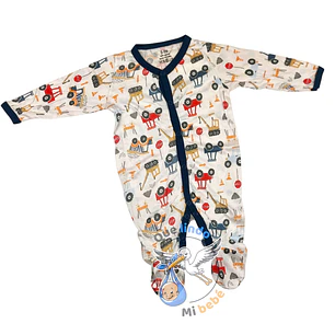 Pijama Algodón 3/6 Meses Blanco Marino Constructor