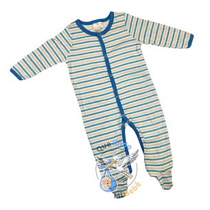 Pijama Algodón 6/9 Meses Celeste Blanco Gris rayado