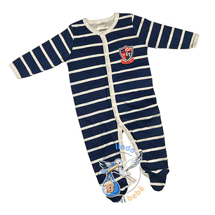 Pijama Algodón 6/9 Meses Azul Marino Rayado