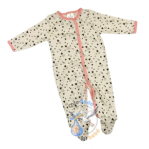 Pijama Algodón 6/9 Meses Blanco Rosado Corazones