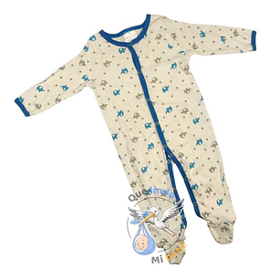 Pijama Algodón 9/12 Meses Celeste Blanco Elefantes