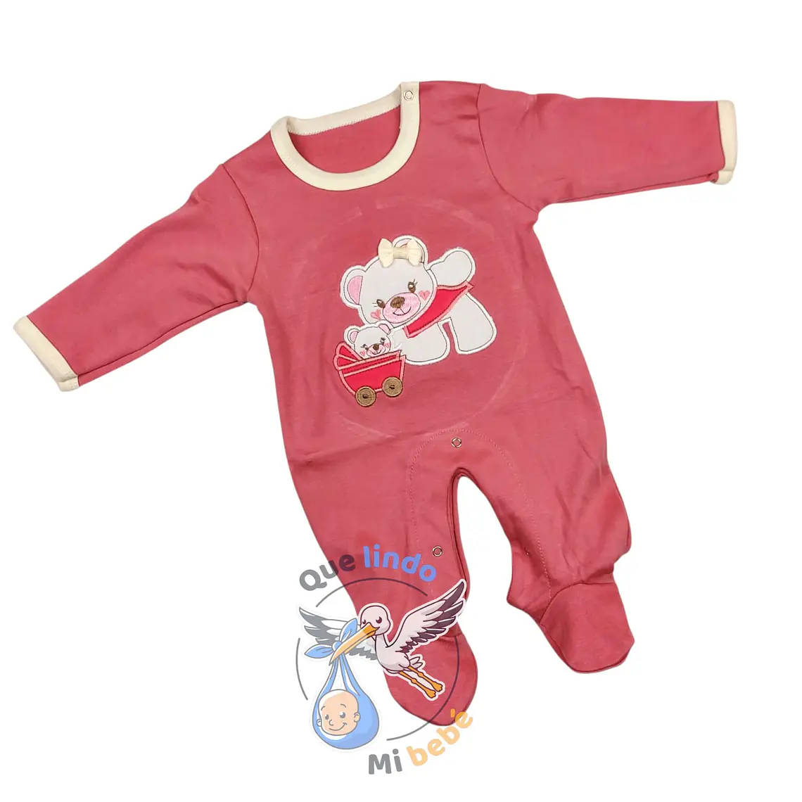 Osito Algodón 1 Pieza 0/3 Meses Osita Bebe Palo Rosa 1