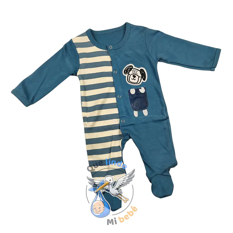 Osito Algodón 1 Pieza 0/3 Meses Perrito Azul Jeans 1