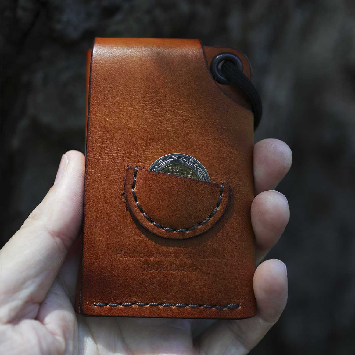 TARJETERO DE CUERO M26 CAFE TABACO 2