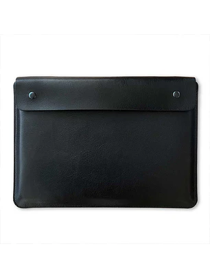 FUNDA CUERO ACOLCHADO PARA MACBOOK Y NOTEBOOK NEGRO