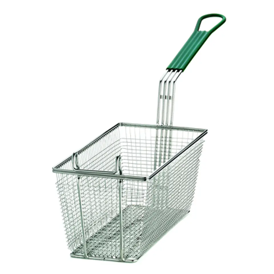CANASTILLO PARA FREIR CON MANGO VERDE 33X16X15CM WINCO 1