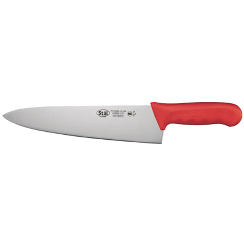 CUCHILLO MEDIO GOLPE MANGO PP ROJO 25 CM WINCO 1
