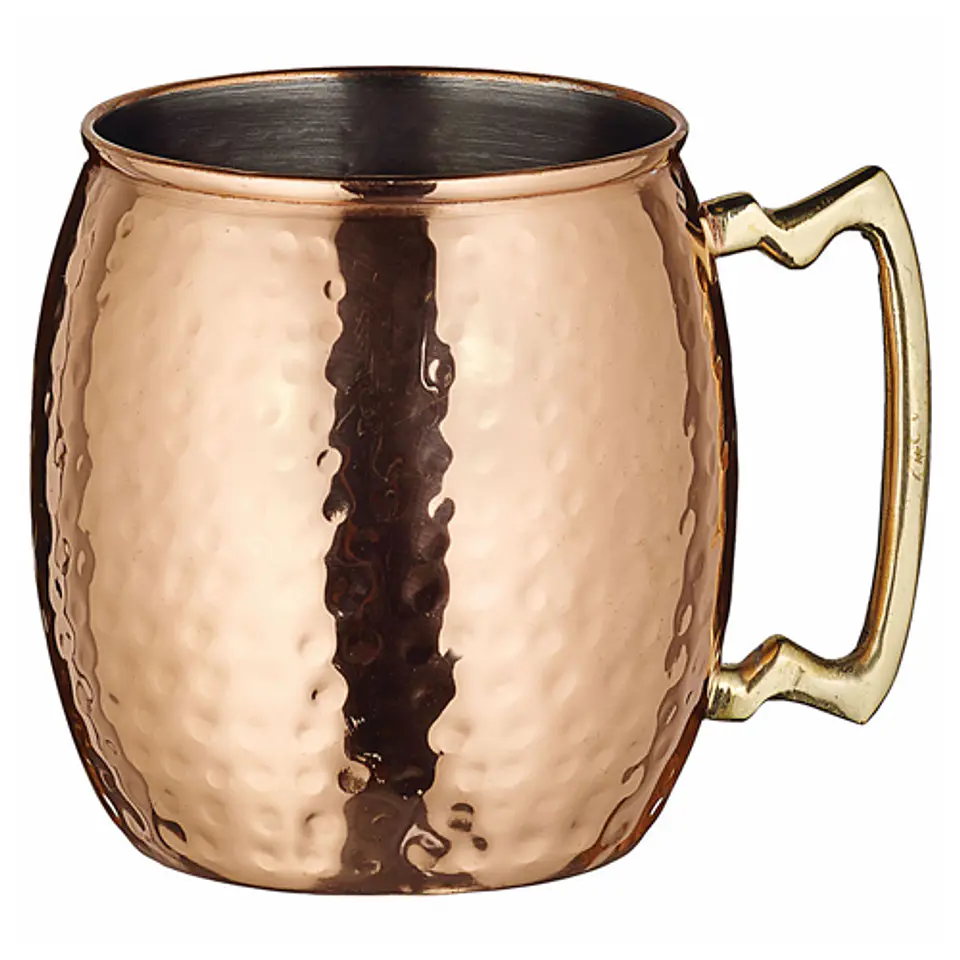 TAZA MUG MOSCOW COBRE PLATEADO MARTILLADO 600 CC WINCO 1