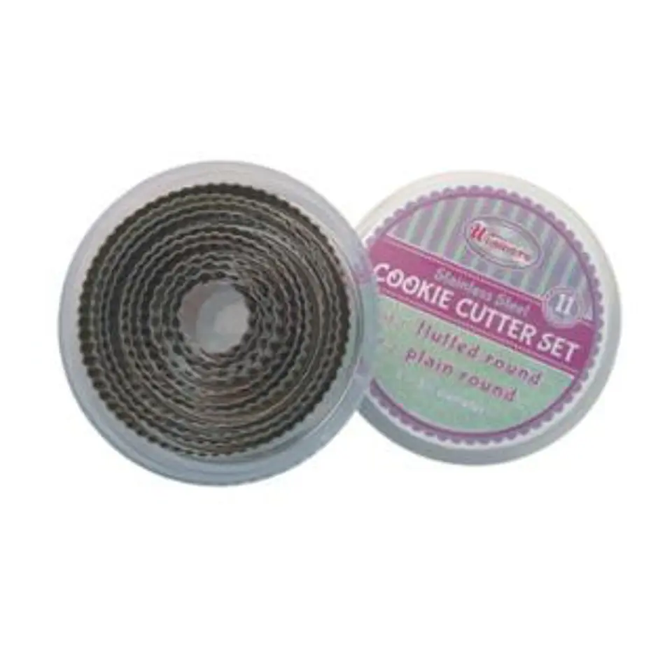 SET CORTADOR GALLETAS ESTRIADO 11 PIEZAS 2.54 A 9 CM WINCO 1