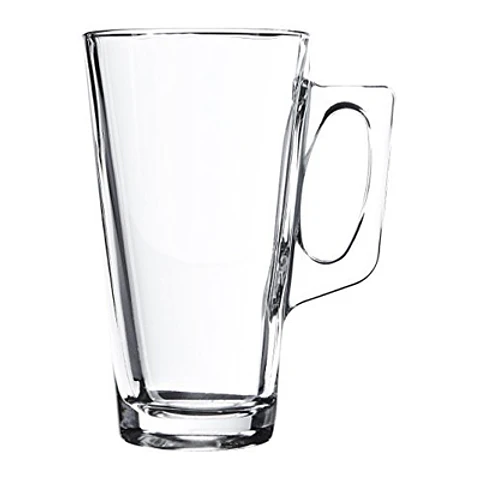 PACK 100 UNIDADES VASO VIDRIO CON ASA CAFÉ TEMPLADO VELA 385CC PASABAHCE