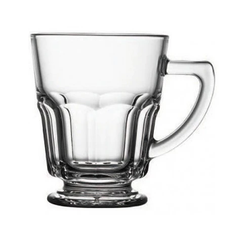 PACK 100 UNIDADES VASO VIDRIO BAJO C/AZA CASABLANCA 270CC PASABAHCE