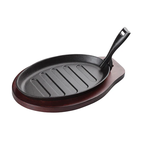 PLATO FIERRO FUNDIDO CON BASE DE MADERA WINCO