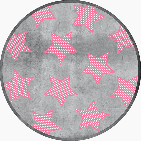 Alfombra Vinílica / Stars Pink 140x140