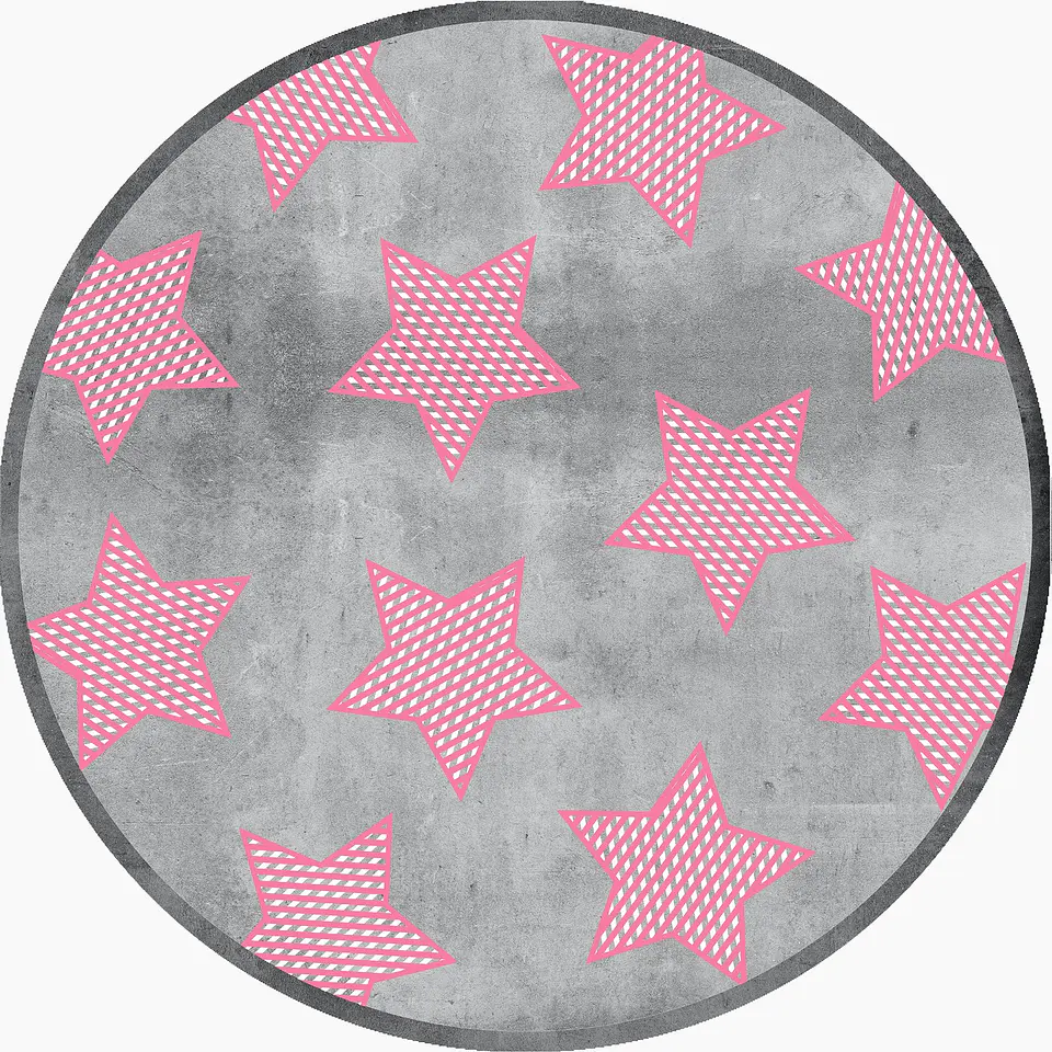 Alfombra Vinílica / Stars Pink 140x140 1
