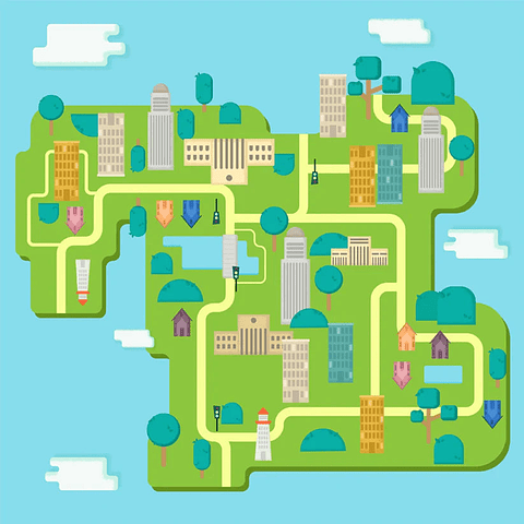 Alfombra Vinílica / Mapa 140x140