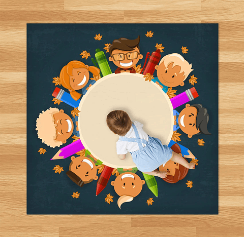 Alfombra Vinílica / Pizarra 140x140