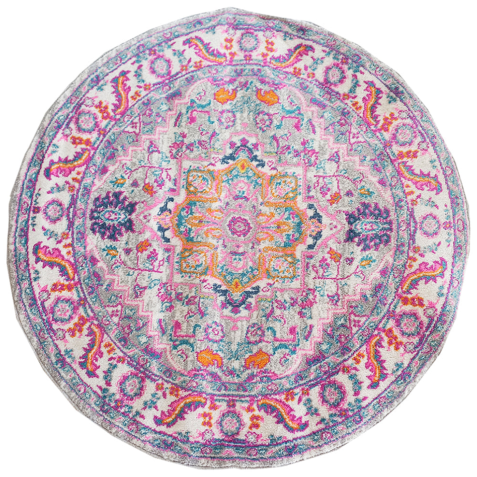 Alfombra Boho Pink 120x120cm 1