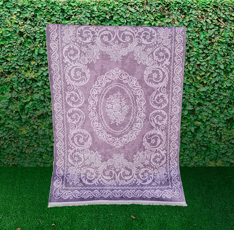 N° 13 Alfombra Chenille Terciopelo / Reina Ana Purple 180x118