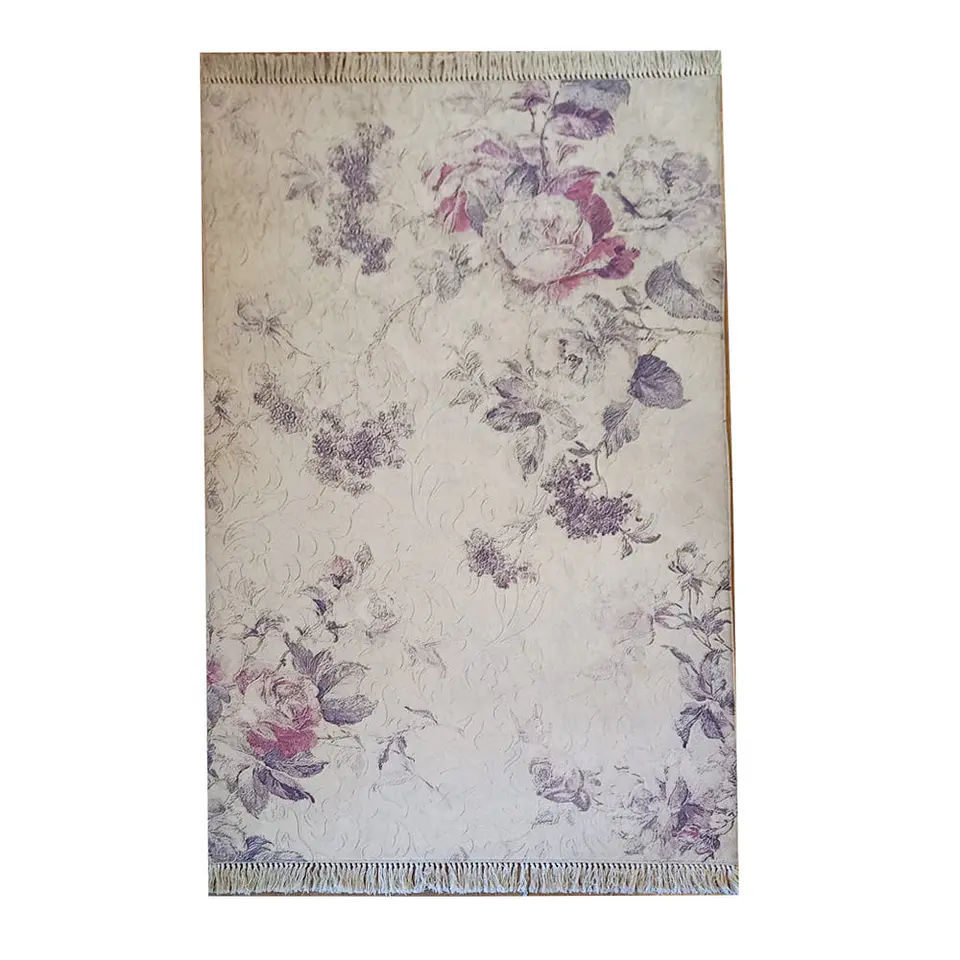 Alfombra Velvet Antideslizante Purple Roses 190x120cm 1