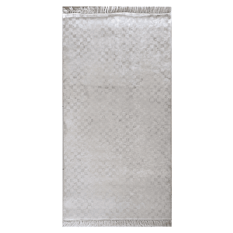 Alfombra Velvet Antideslizante White Chess 98x120cm