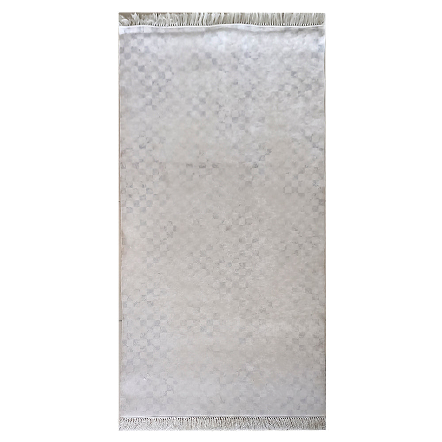 Alfombra Velvet Antideslizante White Chess 98x120cm 1