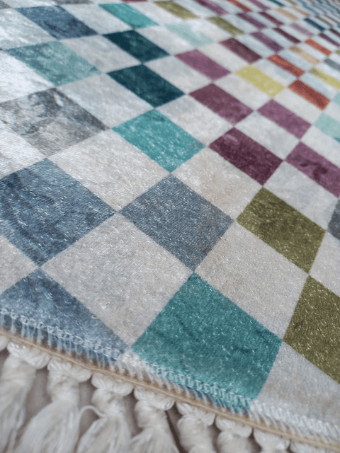 Alfombra Velvet Antideslizante Color Chess 160cm