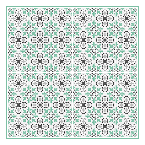 Alfombra Vinílica / Flower Lisboa Mint