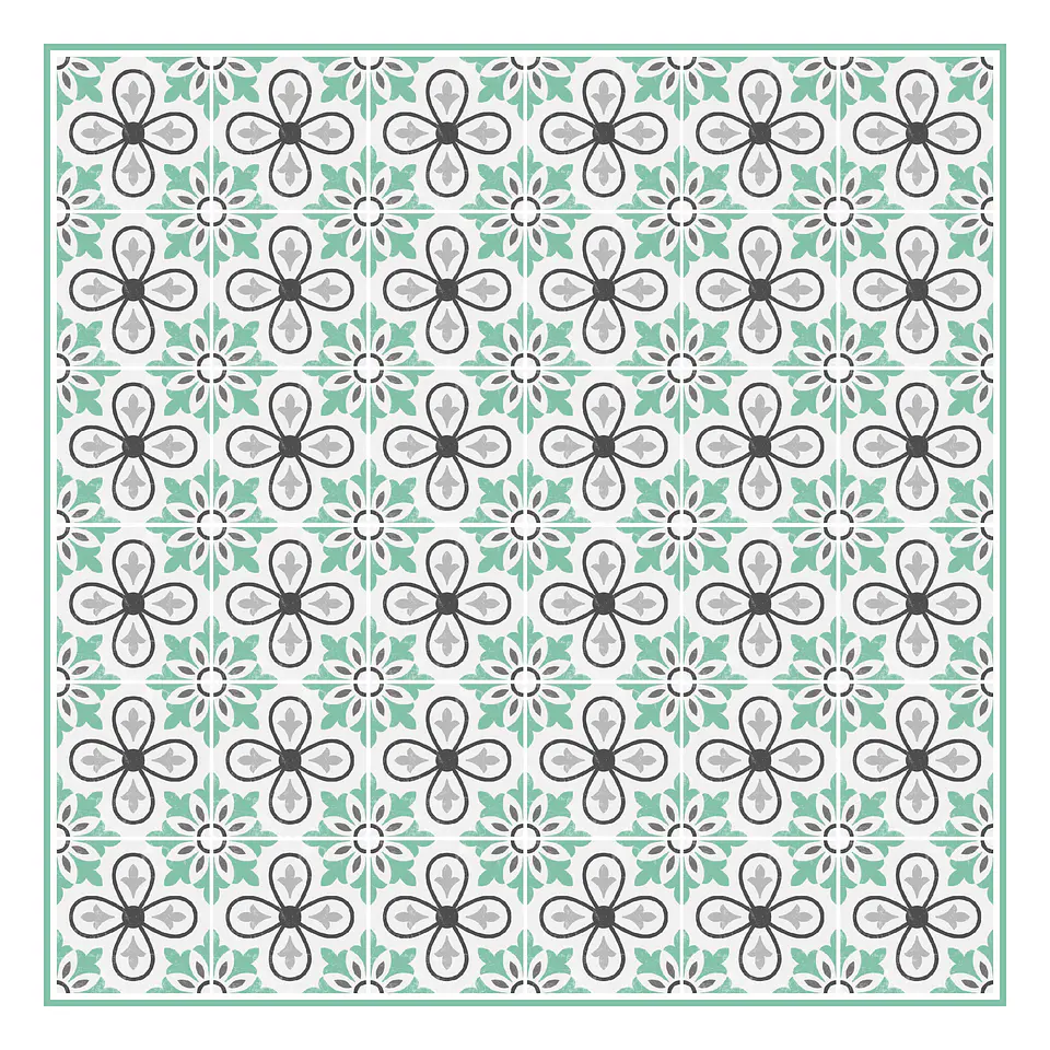Alfombra Vinílica / Flower Lisboa Mint 1