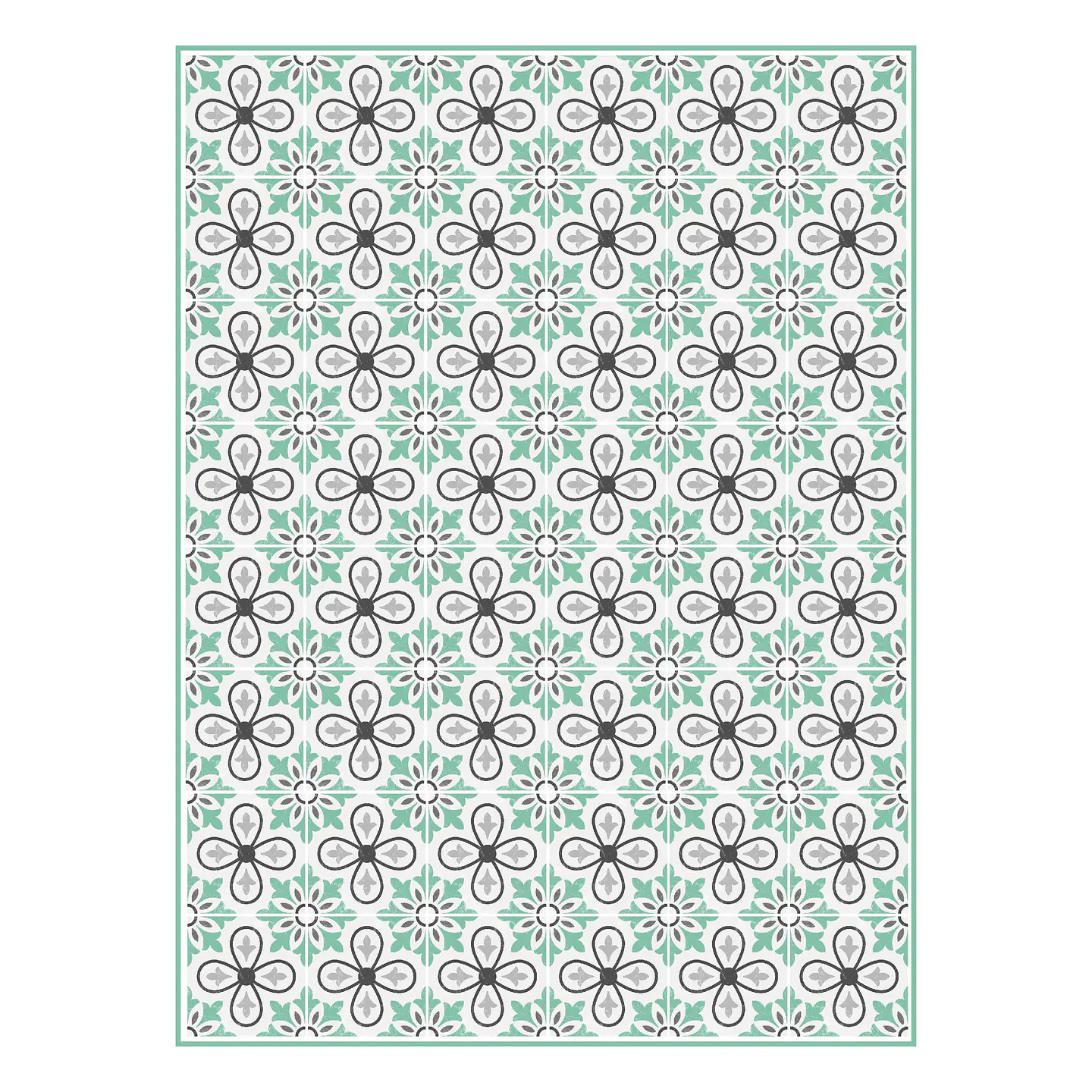 Alfombra Vinílica / Flower Lisboa Mint 2