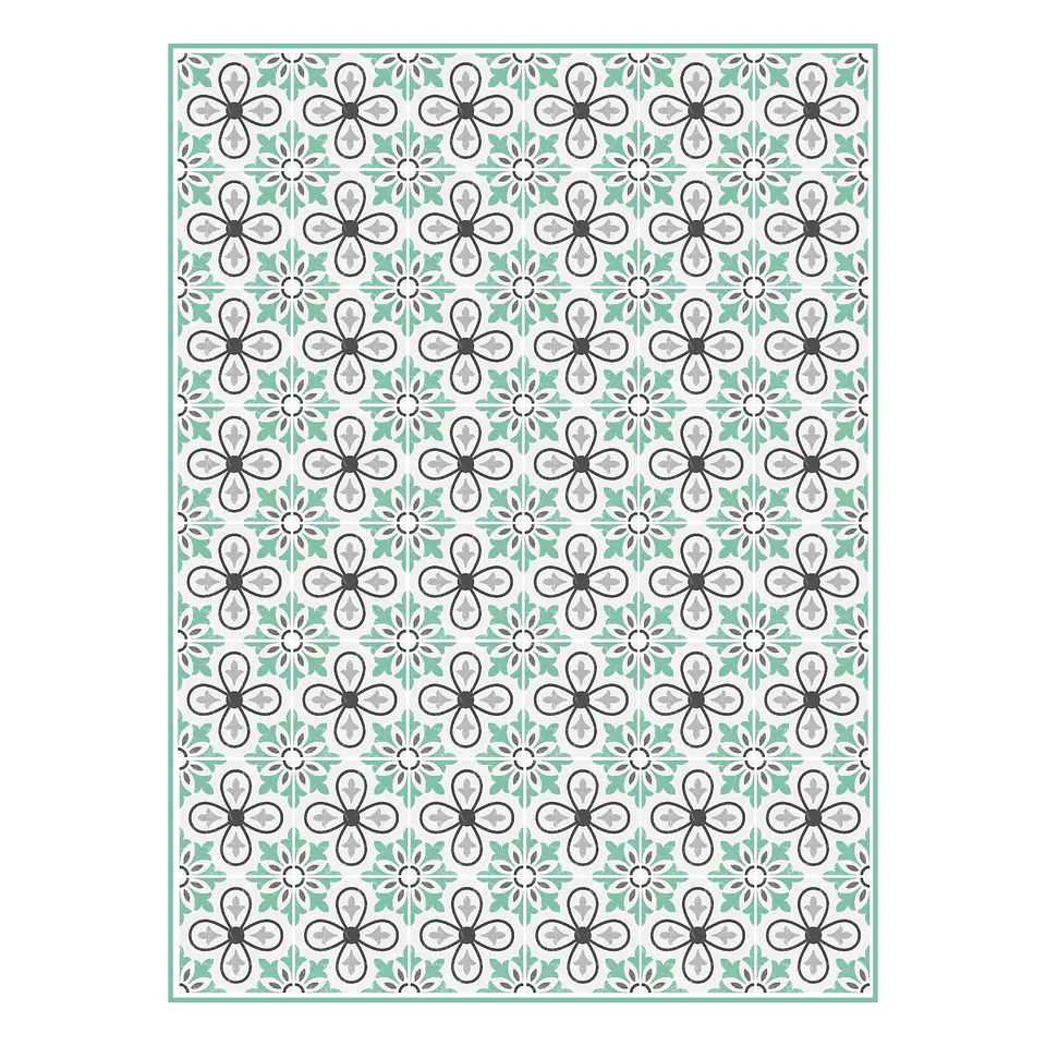 Alfombra Vinílica / Flower Lisboa Mint 2