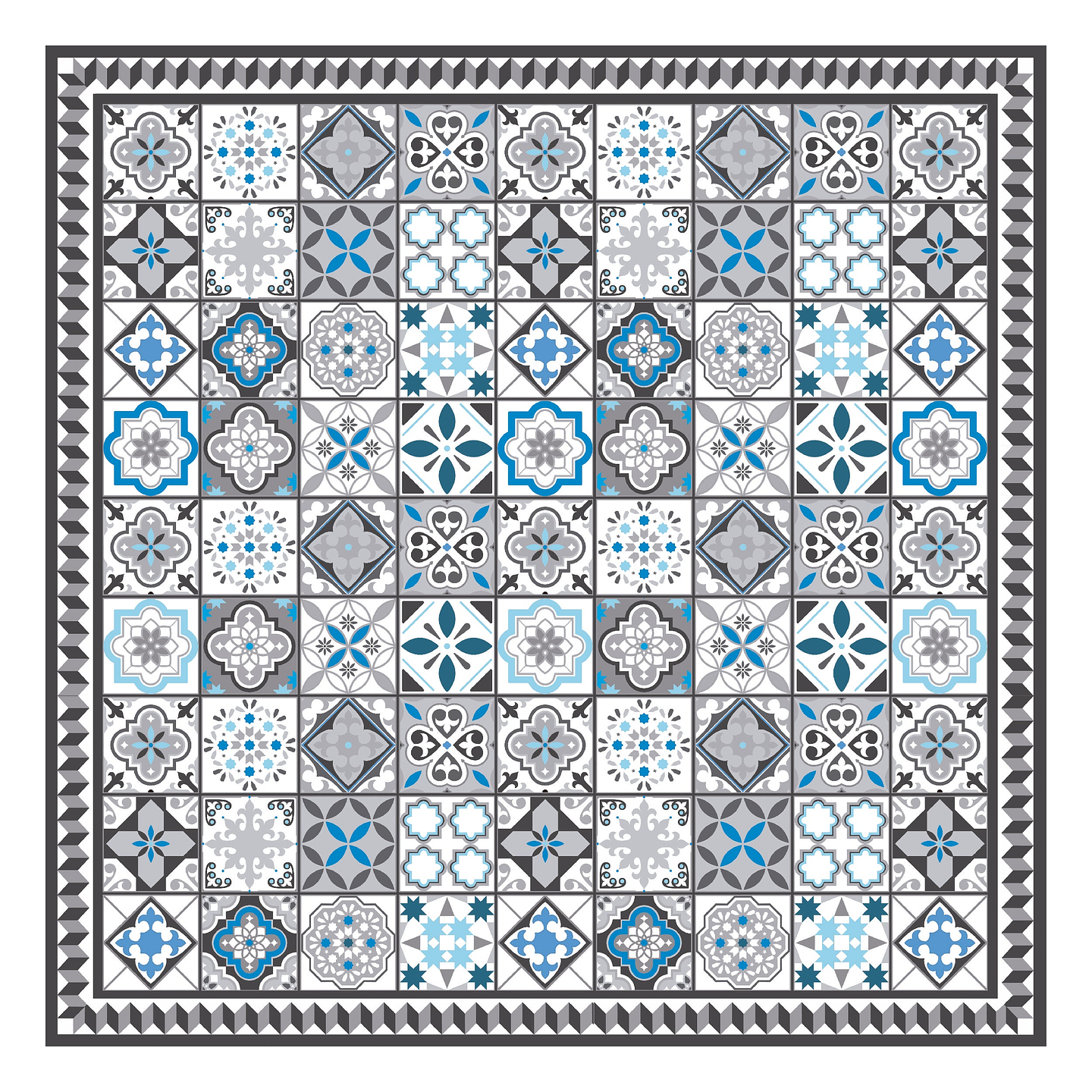 Alfombra Vinílica / Greca Beach Tiles - Blue 1