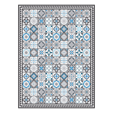 Alfombra Vinílica / Greca Beach Tiles - Blue