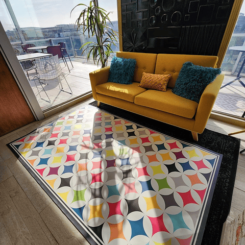 Alfombra Vinílica / Rombos Colores