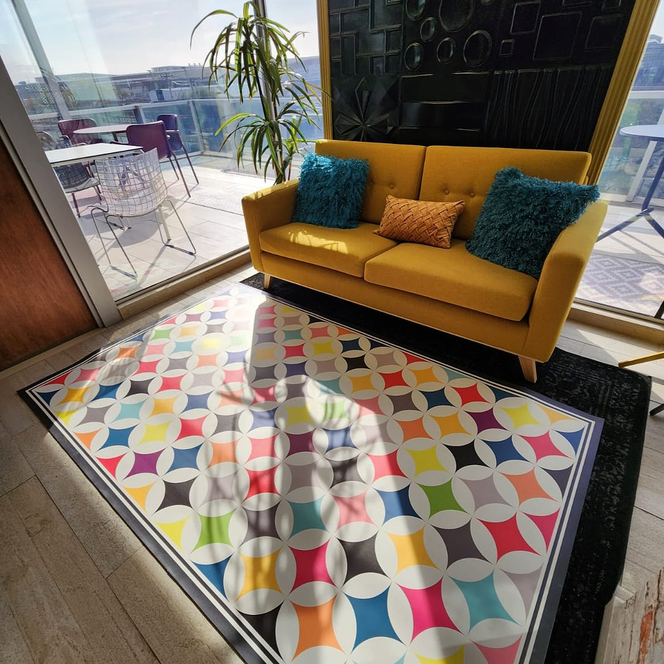 Alfombra Vinílica / Rombos Colores 1