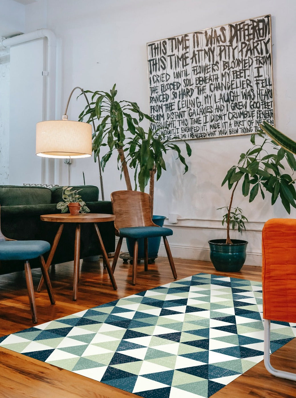 Alfombra Vinílica / Blue Triangles 1