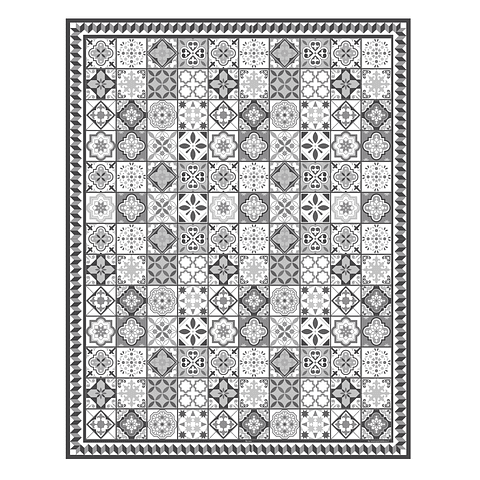 Alfombra Vinílica / Greca Beach Tiles - Grey