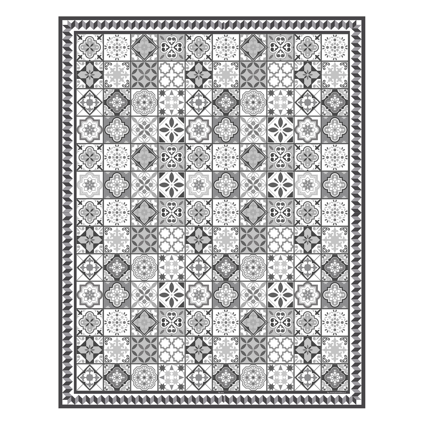 Alfombra Vinílica / Greca Beach Tiles - Grey 1