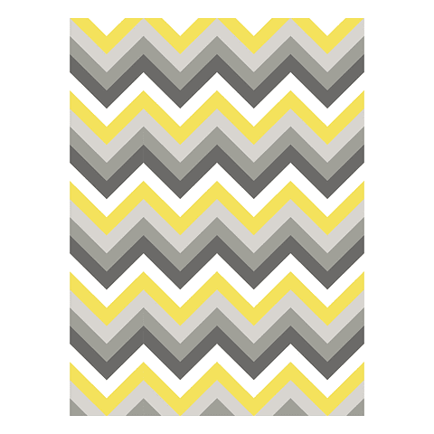 Alfombra Vinílica / Zig Zag Rattan Yellow Grey
