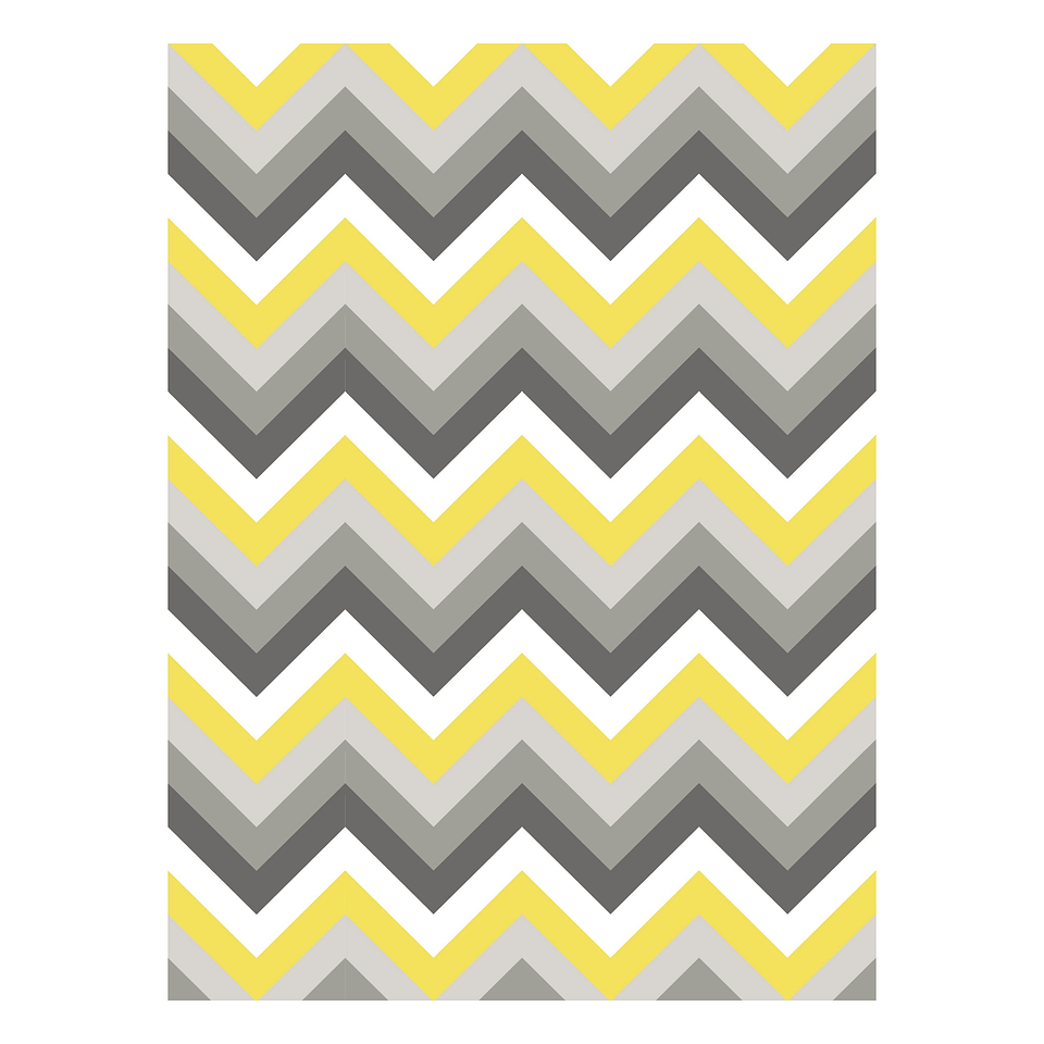 Alfombra Vinílica / Zig Zag Rattan Yellow Grey 2