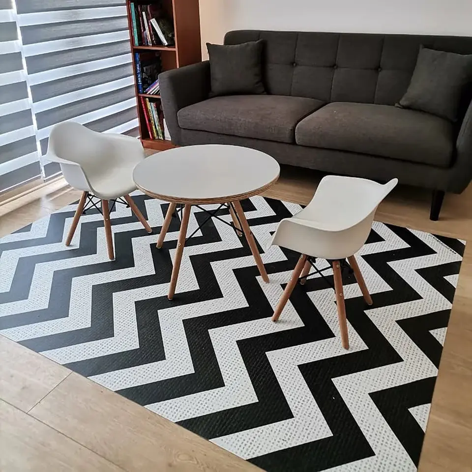 Alfombra Vinílica / Zig Zag Telar B&W 3