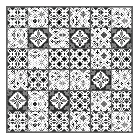 Alfombra Vinílica / Azulejos Grises